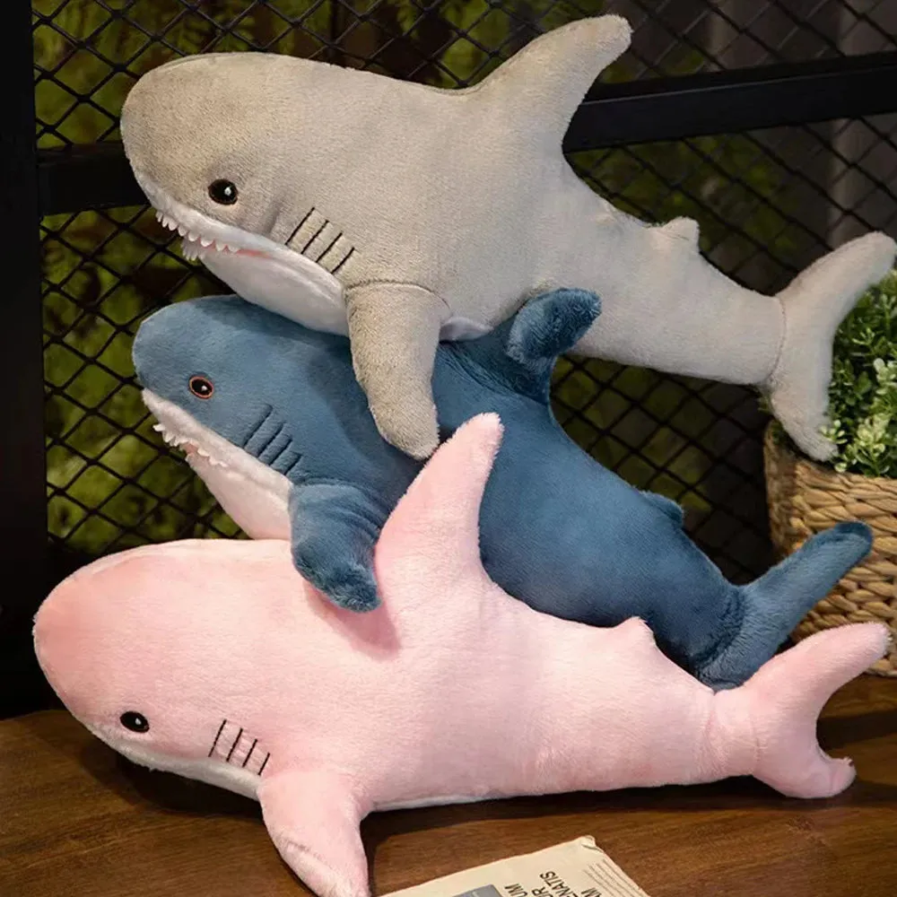 1pc 45/60CM Kawaii Multicolour Plush Shark Plush Toys Cartoon Animal Shark Doll Lovely Birthday Gift for Kids Boys