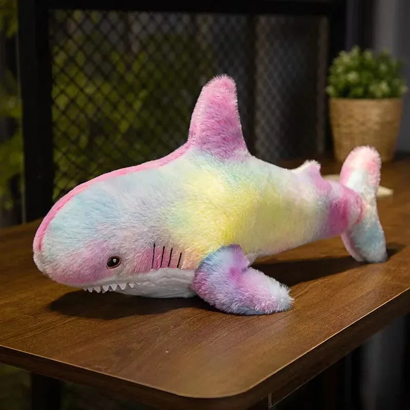 1pc 45/60CM Kawaii Multicolour Plush Shark Plush Toys Cartoon Animal Shark Doll Lovely Birthday Gift for Kids Boys