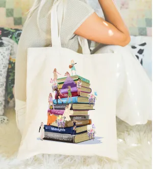 Book Album Stack Tote Bag