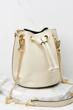 Drawn To You Cream Leather Bag