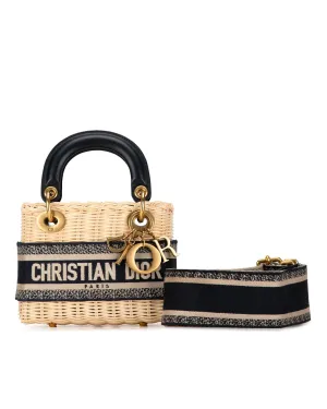 Hand-Woven Wicker Mini Lady Dior Bag