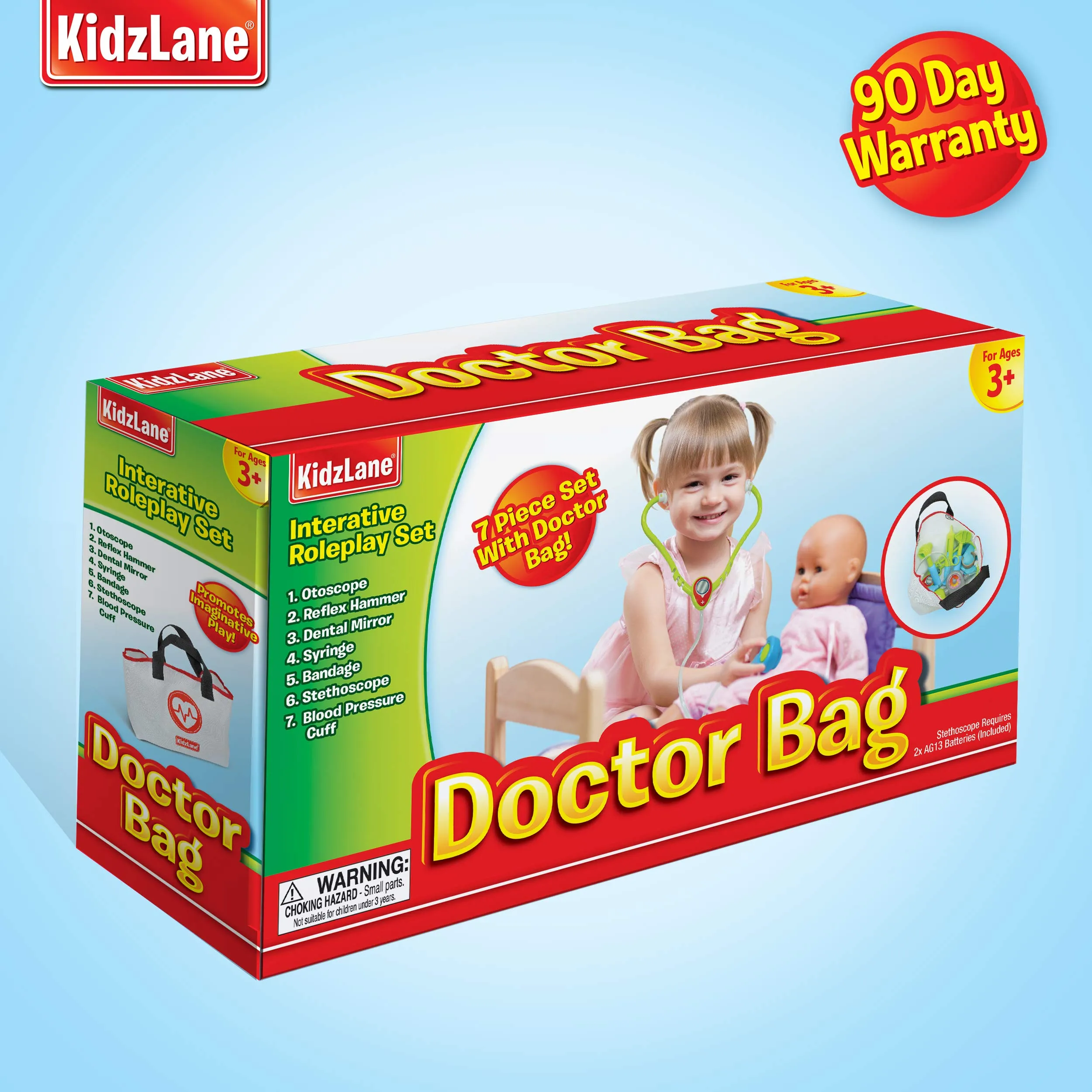 Kidzlane Play Doctor Kit for Kids and Toddlers - Kids Doctor Play Set - 7 Piece Dr Set