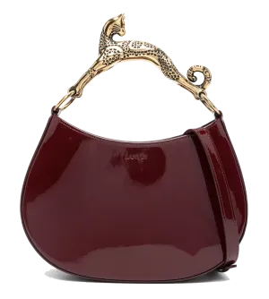 LANVIN HOBO BAG CAT HANDLE BORDEAUX