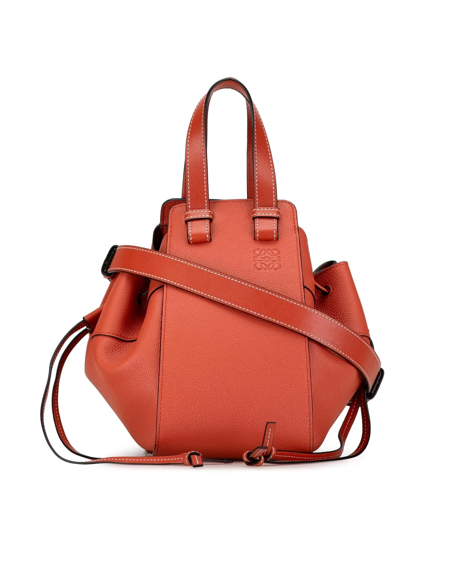 Leather Hammock Satchel with Side Zip Details