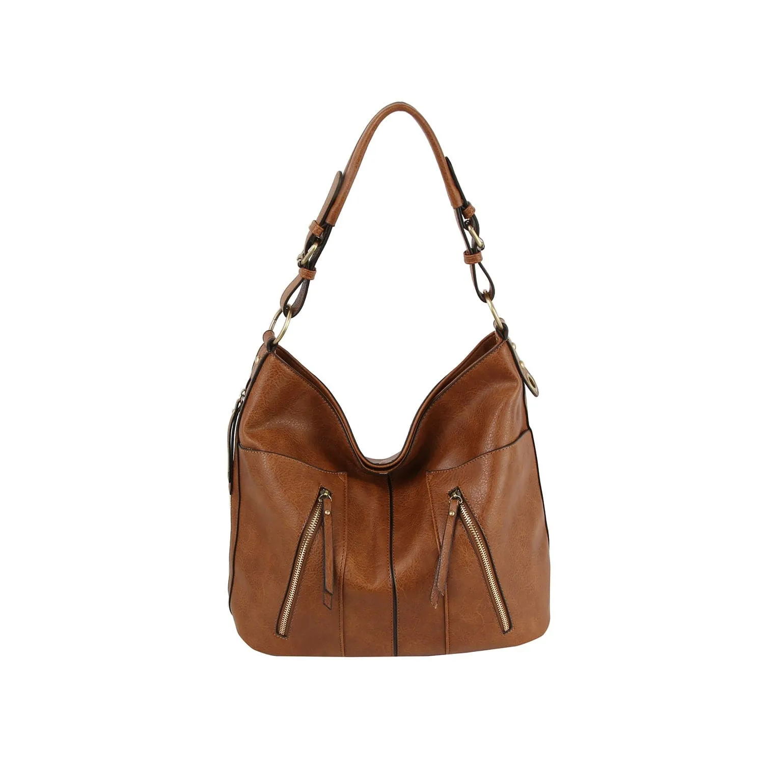 LMD025Z 3 Compartment Zipper Detail Hobo Bag