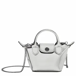 Longchamp - Le Pliage Metal Cross Body Bag in Silver