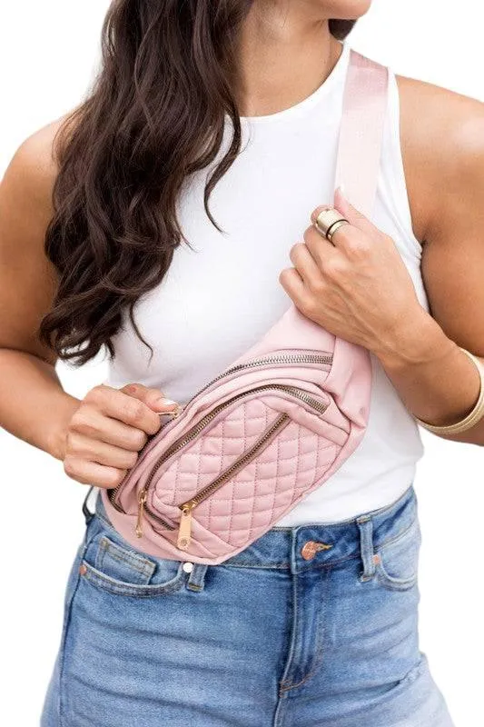 Quilted crossbody sling bag