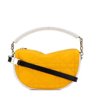 Quilted Leather Hobo Bag with Chain Strap and Top Zip Closure