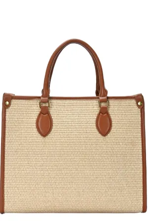 RZ6611 Rachel Zoe Straw Satchel Bag