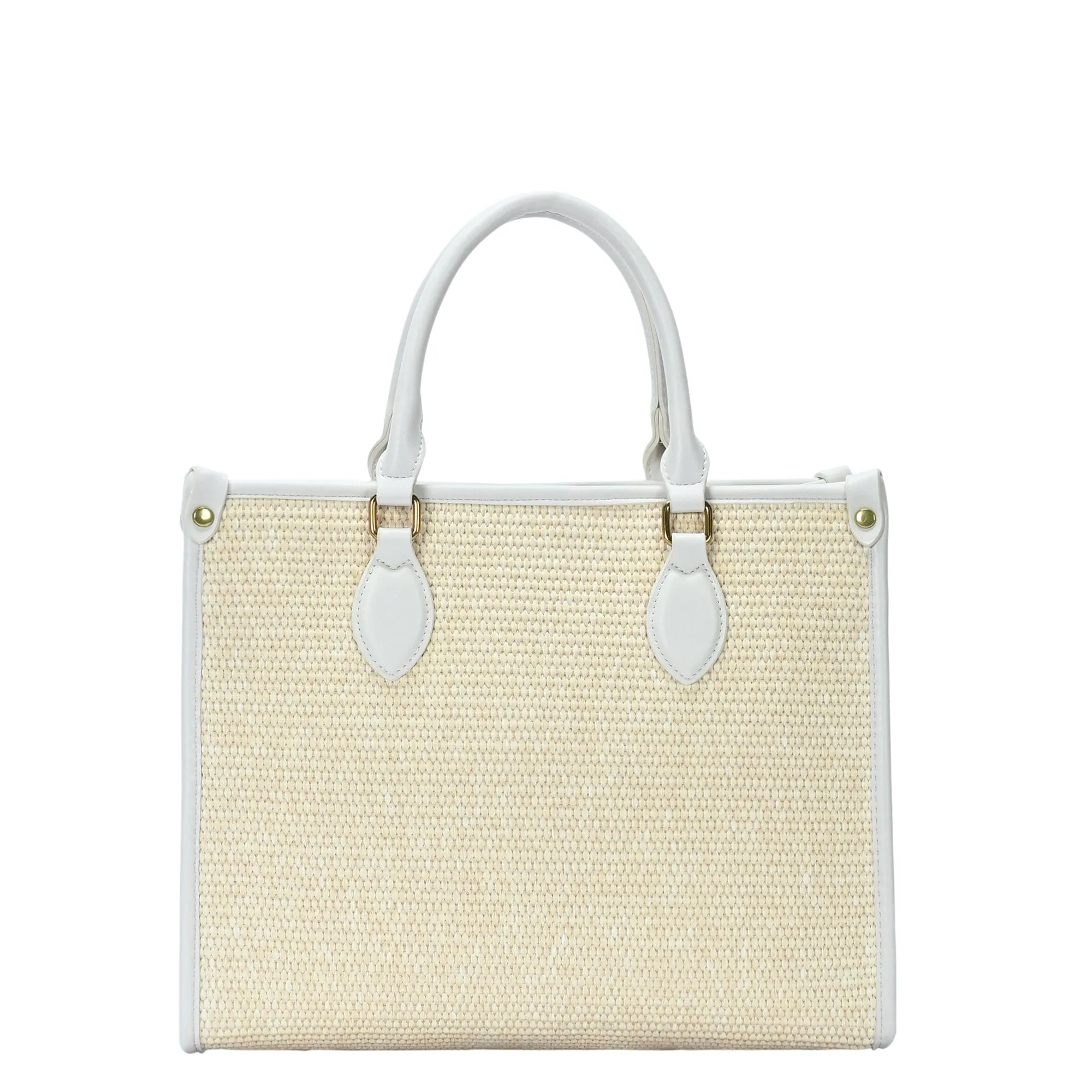 RZ6611 Rachel Zoe Straw Satchel Bag