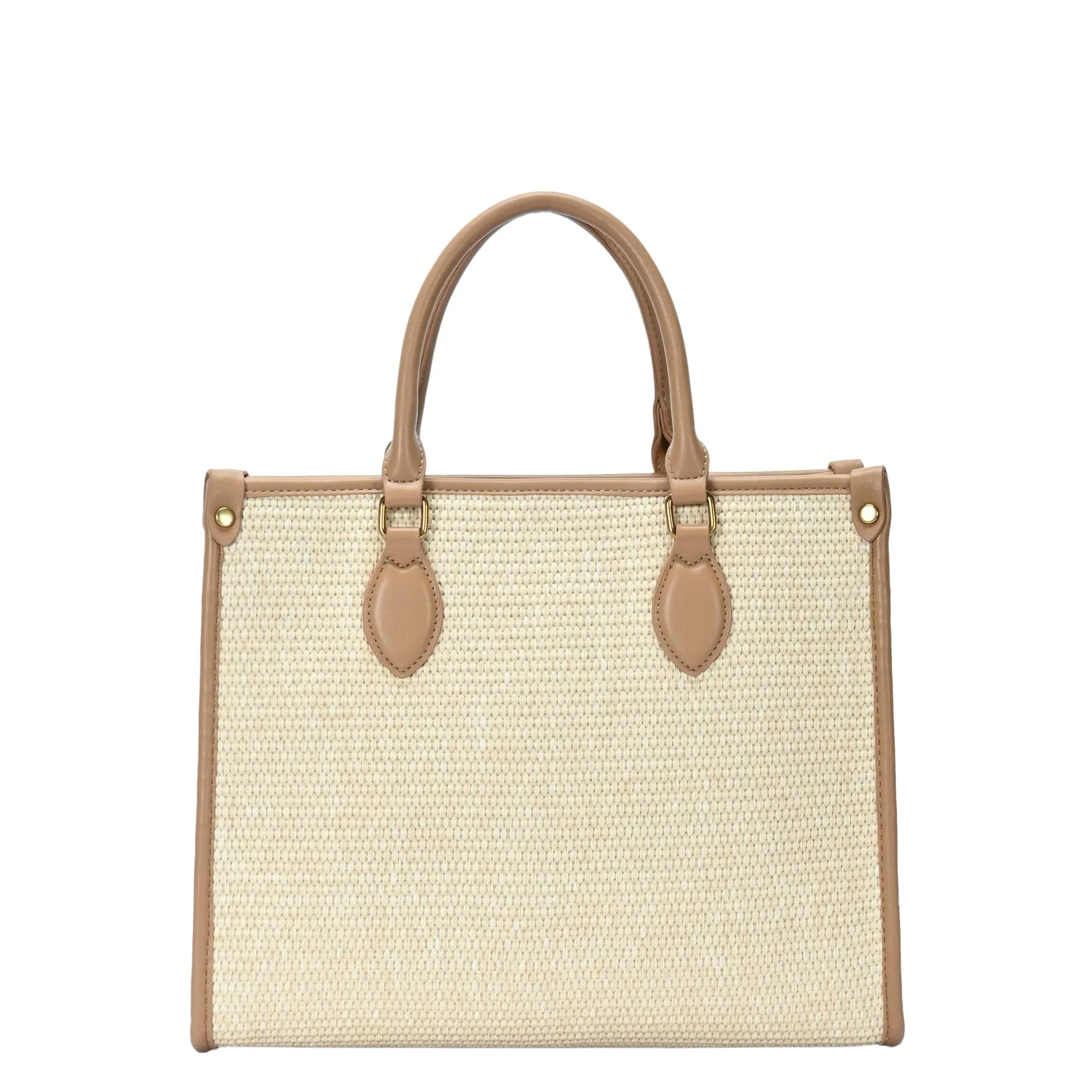 RZ6611 Rachel Zoe Straw Satchel Bag