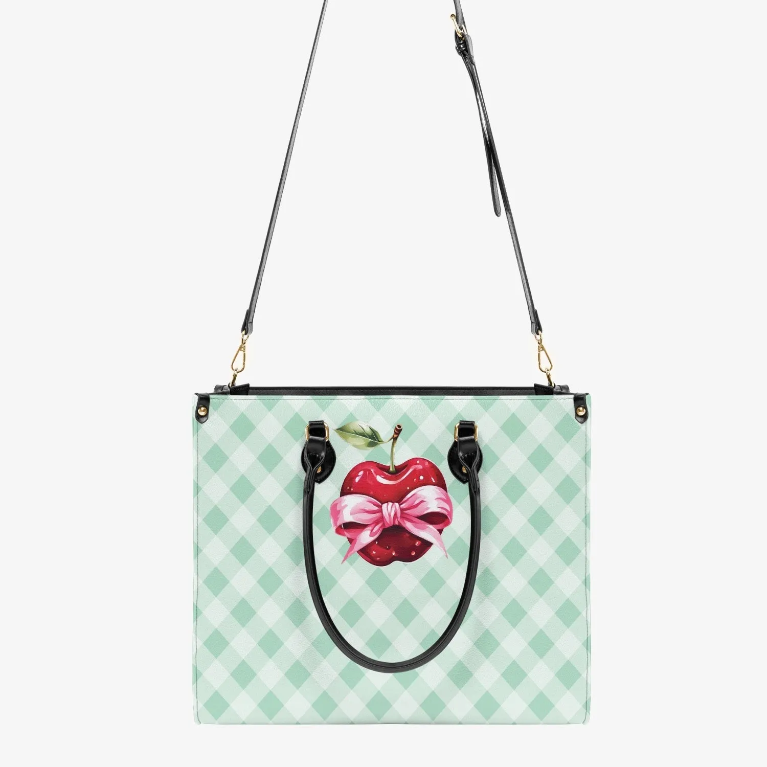 Women's Tote Bag - Rockabilly - Apple Plaid Lge Square